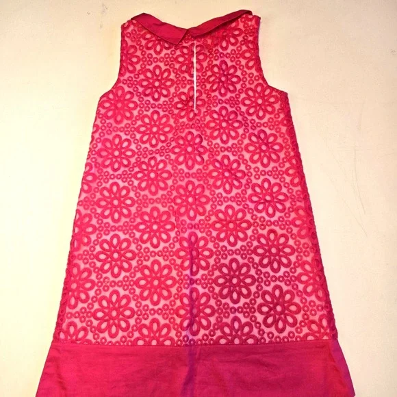 Gymboree Pink Embroidered Floral Shift Dress Girls Size 8 - Picture 7 of 11